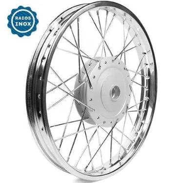 Imagem de Roda Dianteira Aro 17 Biz 100 110 125 Alinhada Raios Inox - Pro Tork