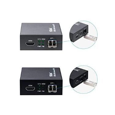 Imagem de 10Gtek Um par de conversor HDMI para fibra ótica, extensor HDMI com transceptor SFP+, módulo SFP+ LR Lite de até 2 km de comprimento de ligação, suporta HDMI 1,4a, 4Kx2K @30Hz
