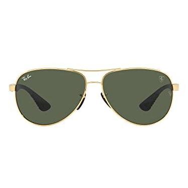 Imagem de Ray-Ban Óculos de sol feminino Rb8331m Scuderia Ferrari Collection Aviator, Ouro/verde escuro, 61 mm