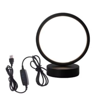 Imagem de LumináRia de Mesa Redonda Criativa Led, 3w, Abajur Led Recarregave Tipo C,com Proteção, para Os Olhos e Luz Noturna(Plug-in USB)