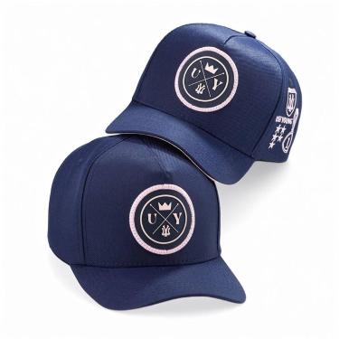 Imagem de Boné Masculino All Black Fechado Snapback Use Young Aba Curva, Azul