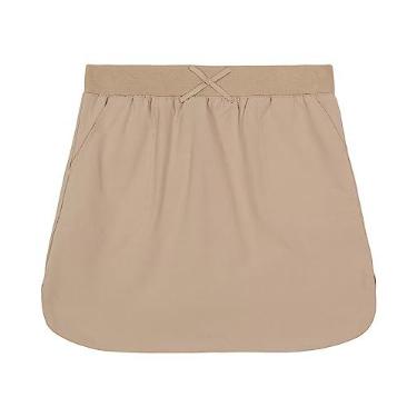 Imagem de Nautica Saia de scooter pull-on de uniforme escolar grande para meninas com shorts, cintura de malha e bolsos funcionais, material de desempenho, cáqui, 7, Caqui