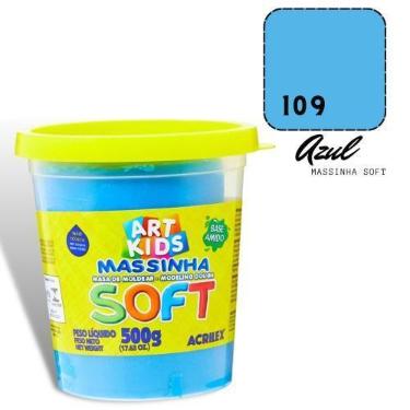 Imagem de Massinha de Modelar Acrilex Soft 500g Azul