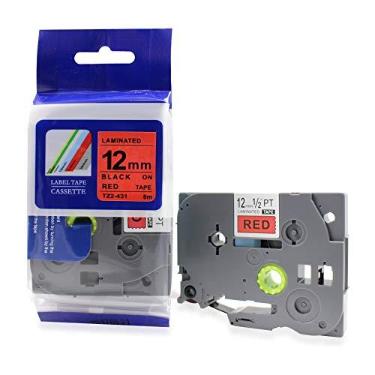 Imagem de Fita Refil Compatível TZ-431 Tze-431 Vermelha 12mm para Rotulador Brother PT-H105 PT-H110 PT-D200 PT-D210 PT-D400 PT-D410 PT-D600 PT-D610BT PT-P300BT P-Touch Cube