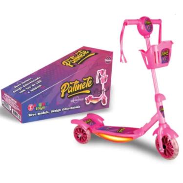 Imagem de Patinete Infantil 3 Rodas Musical Com Luzes e Cestinha - - Segma Toys,