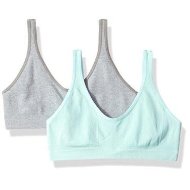 Imagem de Hanes Sutiã pulôver confortável para meninas grandes, sem costura, Comfortflex Fit, pacote com 2, Blsprmnt/Hgy, G