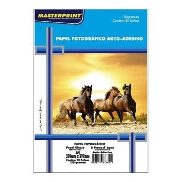 Imagem de Papel Fotográfico Glossy Auto-adesivo 130 G/m2 A4 20 Folha Branco - Se