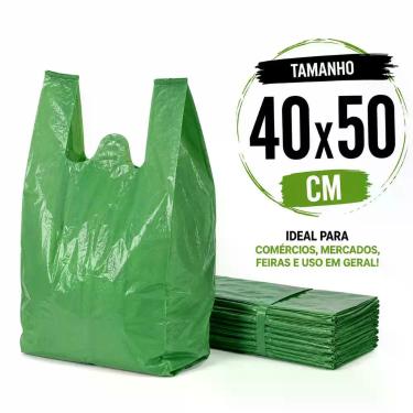 Imagem de Sacola plastica reciclada 4 kg reforçada resistente forte tamanho:40x5