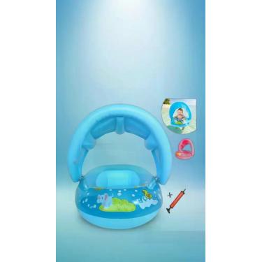 Imagem de Boia Bebê Inflável com Teto Solar + Inflador - Congratulations Store