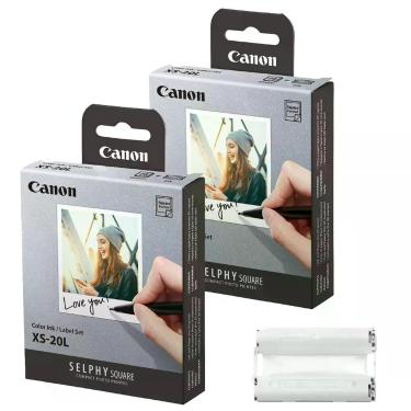 Imagem de Kit Papel Fotográfico Adesivo 40 Fotos Canon Xs-20l Para Selphy Square