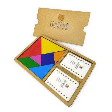Imagem de Tangram de Madeira Versão Box de Luxo Educativo Mia Gato Brinquedos