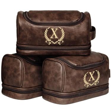 Imagem de Bolsa de Higiene Pessoal giftoria DB-X Personalizada em Couro à Prova 