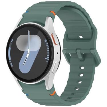 Imagem de Nacorulu Pulseiras de silicone de 20 mm para Samsung Galaxy Watch 7, 6, 5, 4 FE (verde)
