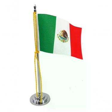 Imagem de Mini Bandeira De Mesa Da México 15 Cm Poliéster