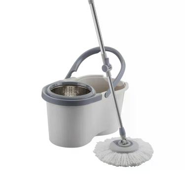 Imagem de Mop Giratório Menalux com Cesto Inox e Refil Extra de Microfibra
