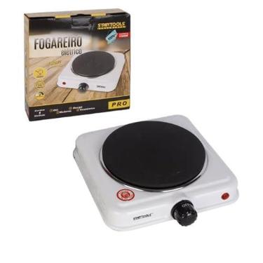 Imagem de Fogareiro Elétrico de Indução, 1000W, Branco, Metal e Plástico, 21x21x6cm, Placa de Aquecimento, Portátil, Controle de Temperatura 80-500°C, 127V