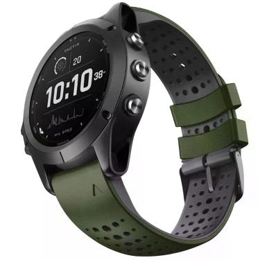 Imagem de Pulseira de relógio NotoCity Fenix 6 Pro 22mm verde silicone
