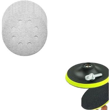 Imagem de Kit Base Disco de Lixa com 10 Disco de Lixa Branco 150mm Grão 220 - Starfer