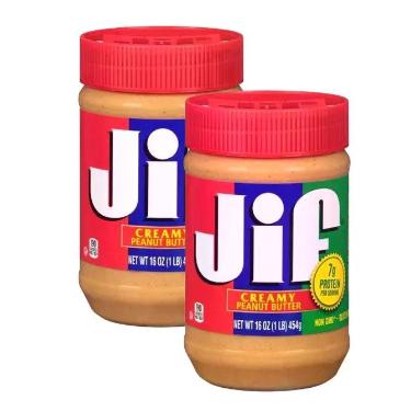 Imagem de kit 2 PASTA DE AMENDOIM JIF NATURAL CREMOSA 454G