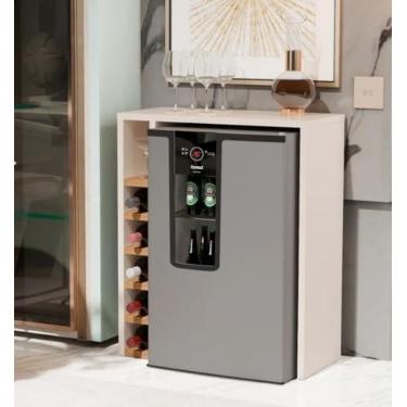 Imagem de Aparador com Adega planejada para Cervejiera ou Frigobar cor Off white/nature - Comprar moveis em casa