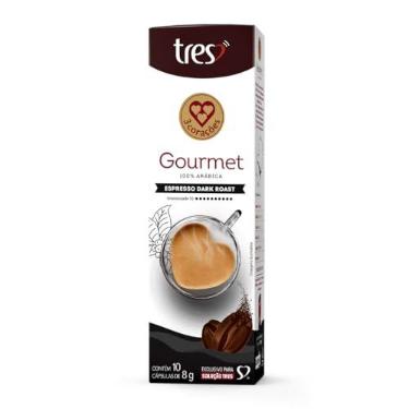 Imagem de 3 Corações Cápsula Café Espresso Gourmet Dark Roast - 10 unid