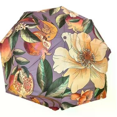 Imagem de Sombrinha farm chua romance em flor 78323560, Roxo, Amarelo, Verde, UN