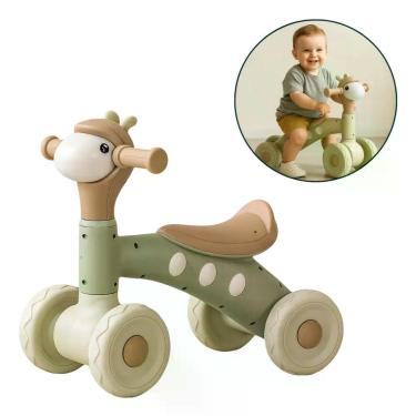 Imagem de Bicicleta Infantil Balance Cordeirinho 12 Meses Freio Contra Pedal Verde Claro e Bege