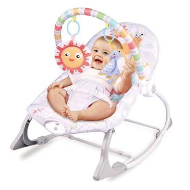 Imagem de Cadeira de Descanso Bebê 5 em 1 Happy Sun 18kg com Balanço, Musical, Vibração, Barra de Brinquedos e Cinto de Segurança Acalma e Estimula o Bebê - Baby Style