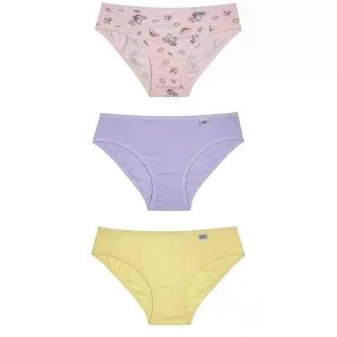 Imagem de Kit Infantil com 3 Calcinhas Miss DelRio 51354/51309, Amarelo, PP