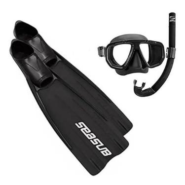 Imagem de Kit de Mergulho Máscara + Snorkel + Nadadeira Premium Velox Seasub (40-41)