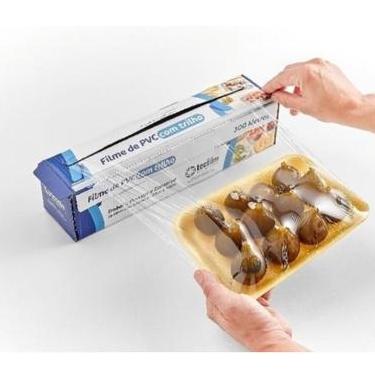 Imagem de Caixa Rolo De Filme Pvc 28cm X 300 Metros Serrilha P/ Corte - Guarufil