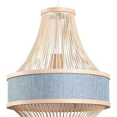 Imagem de luminária e pendente abajur oco estilo chinês lanterna de linho vime 1-luzes cesta de vime vime luminárias tecidas, lustre de luz