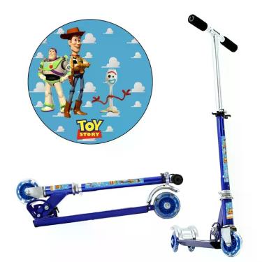 Imagem de Patinete Toy Story Pixar 3 Rodas Infantil Azul de Alumínio - DM Radica
