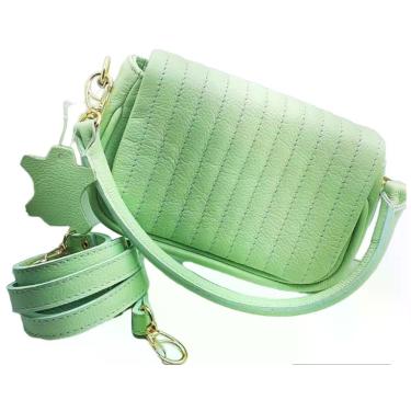Imagem de Bolsa Toda em Couro Feminina Cor Verde Claro (Modelo Mini) - 828 - Mob