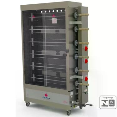 Imagem de Forno Assador Rotativo Infravermelho A Gás Progás Pr-631 Com 6 Espetos Para 30 Frangos Bivolt P24421