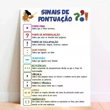 Imagem de Placa Educacional Sinais De Pontuação - TACOLADO PAPEL DE PAREDE, 15x2