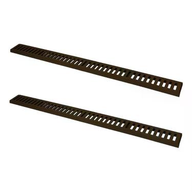 Imagem de Kit Ralo Grelha Linear 3313X2GDA Captação de Águas Pluviais Carga 500KG Caixilho Alumínio Marrom GDA Industria