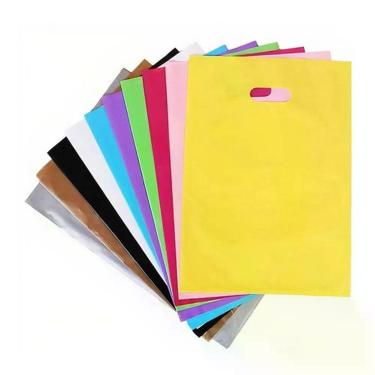 Imagem de Kit Sacola Plástica Alça Vazada Boca de Palhaço 40x50 Aproximadamente 105 Unidades Higipack