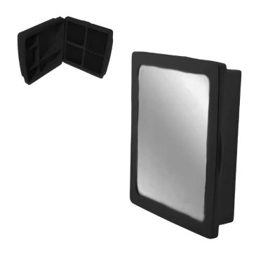 Imagem de Armário Preto Com Porta Banheiro Espelho Armarinho Organizador Forte -