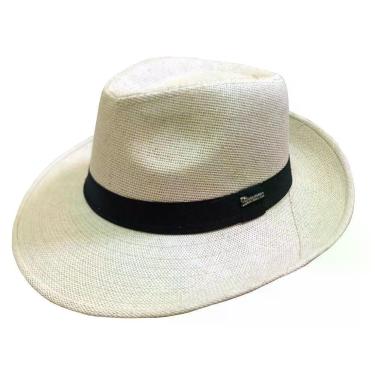 Imagem de Chapéu Panamá OEM Original Aba Larga Tamanho 60 Branco Estilo Casual Praia para Uso Masculino e Feminino