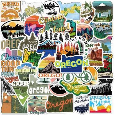 Imagem de Adesivos à prova d'água de vinil American State Oregon, 50 unidades/lo