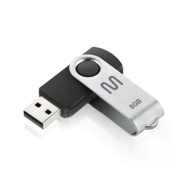 Imagem de Pen Drive Twist2 PD587 com Giro para USB Preto e Prata Multi 8GB