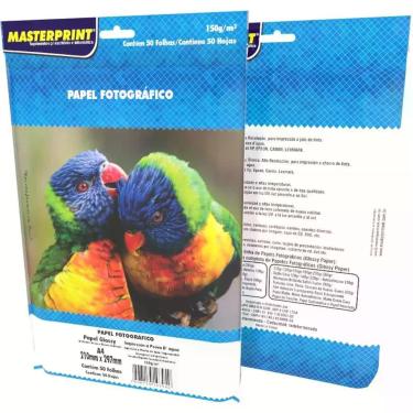 Imagem de Papel Fotografico INKJET A4 GLOSSY 150G (7898119190278) - Masterprint