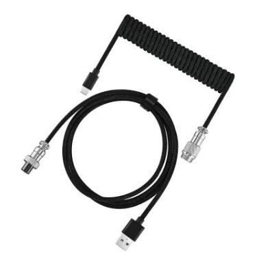Imagem de Cabo Aviador Enrolado Usb-c 3m Para Teclado Mecânico Preto