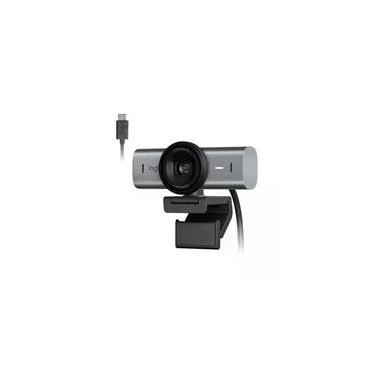 Imagem de Webcam Ultra HD 4K Logitech MX Brio Com Microfones com Redução de Ruído, Protetor de Privacidade e Conexão USB-C, Grafite - 960-001548