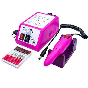 Imagem de Lixadeira Motor Unha Elétrica Profissional Mercedes Rosa, Bivolt 110V - 220V