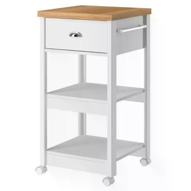 Imagem de Aparador Carrinho Café 1 Gaveta 45 Cm Ba130 Branco Dtall