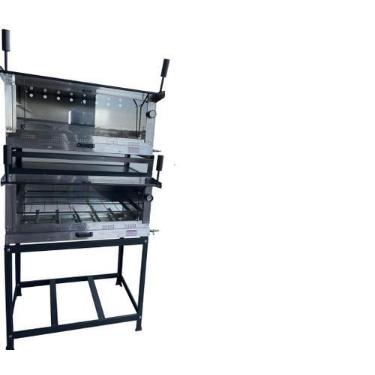 Imagem de Forno Industrial Pizza a Gás Duplo 80x60 Refratário Cavalete - Leona