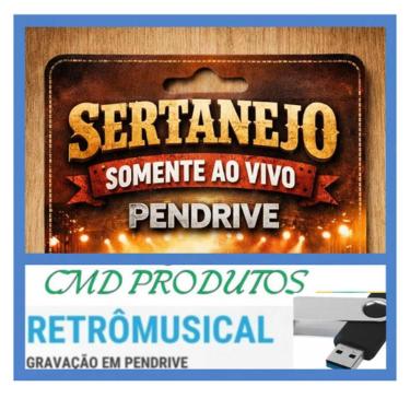 Imagem de Pen drive 8gb com Músicas = Playlist - Sertanejo Somente AO VIVO (mp3)
