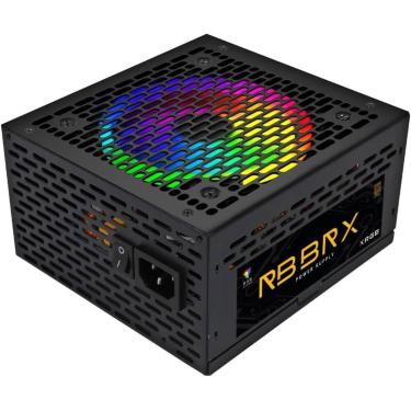 Imagem de Fonte Atx 650w Rainbow Rgb Automatica Brx 80 Plus Bronze Preto, Bivolt